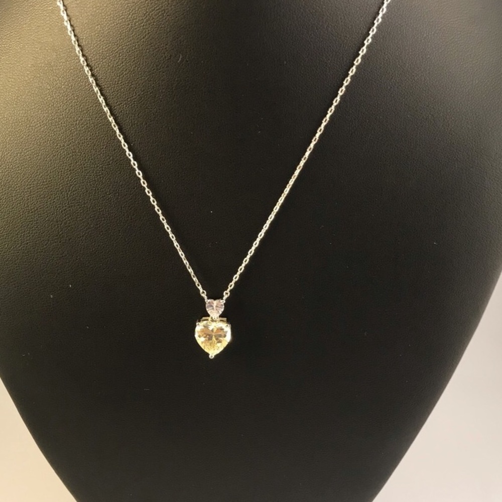 3ct Canary Heart Pendant - Picture 6 of 11